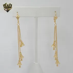 (1-1212-2) Gold Laminate - Long Bell Earrings - BGF