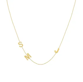 14K BLOCK LETTER  FAMILY NECKLACE