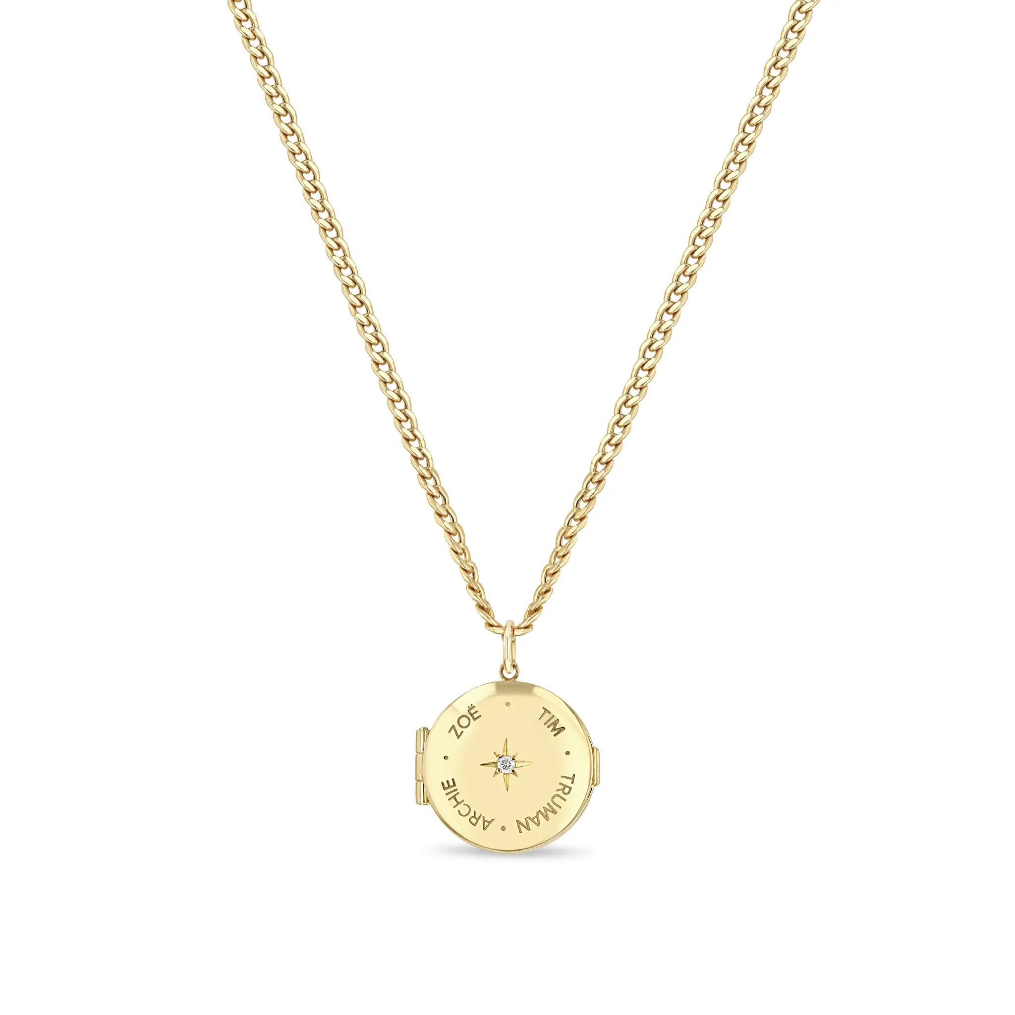 14k Gold Family Locket Necklace