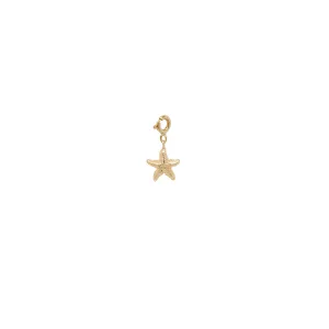 14k Starfish Charm on Spring Ring