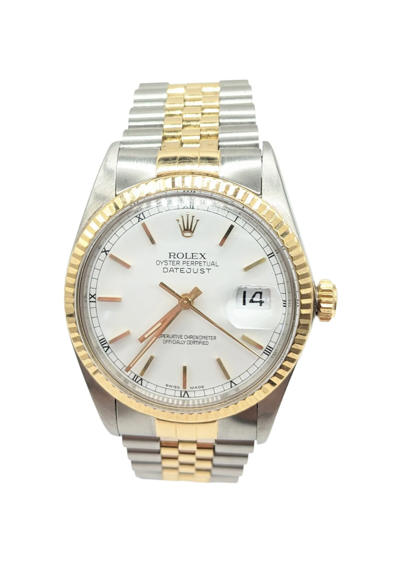 36 mm Rolex Two Tone Datejust Watch