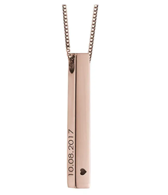 3D Vertical Bar Name Necklace