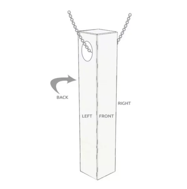 3D Vertical Bar Name Necklace