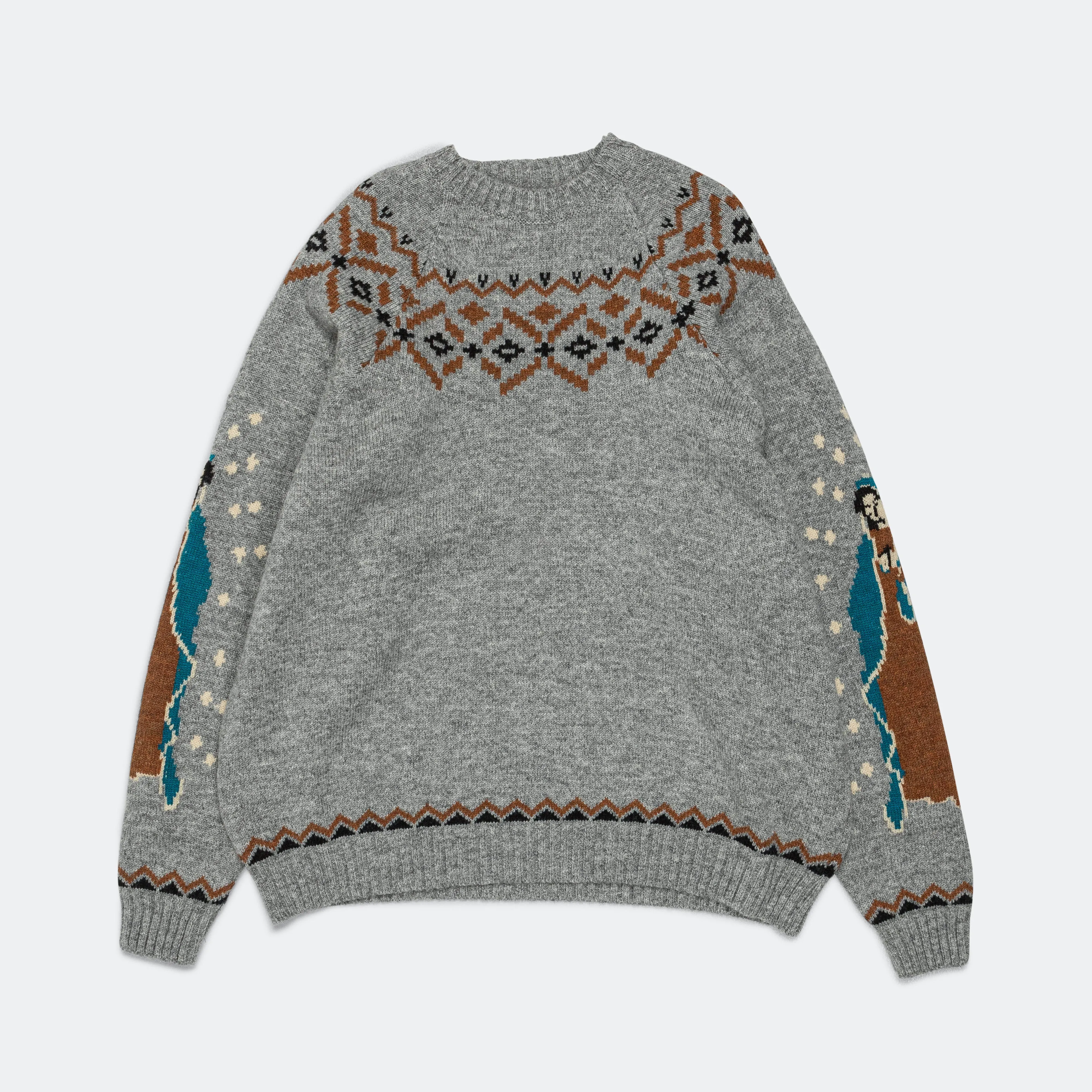 5G Wool Elbow VIRGIN MARY Nordic Sweater - Gray