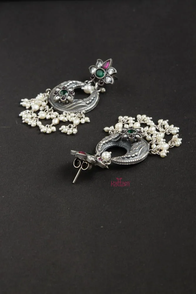 92.5 Silver Chanbali Pearl Earring