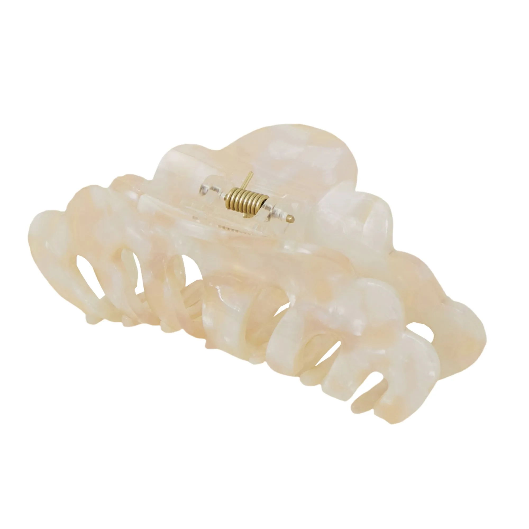 Accessorize London Women's White Pearlescent Resin Claw Clip