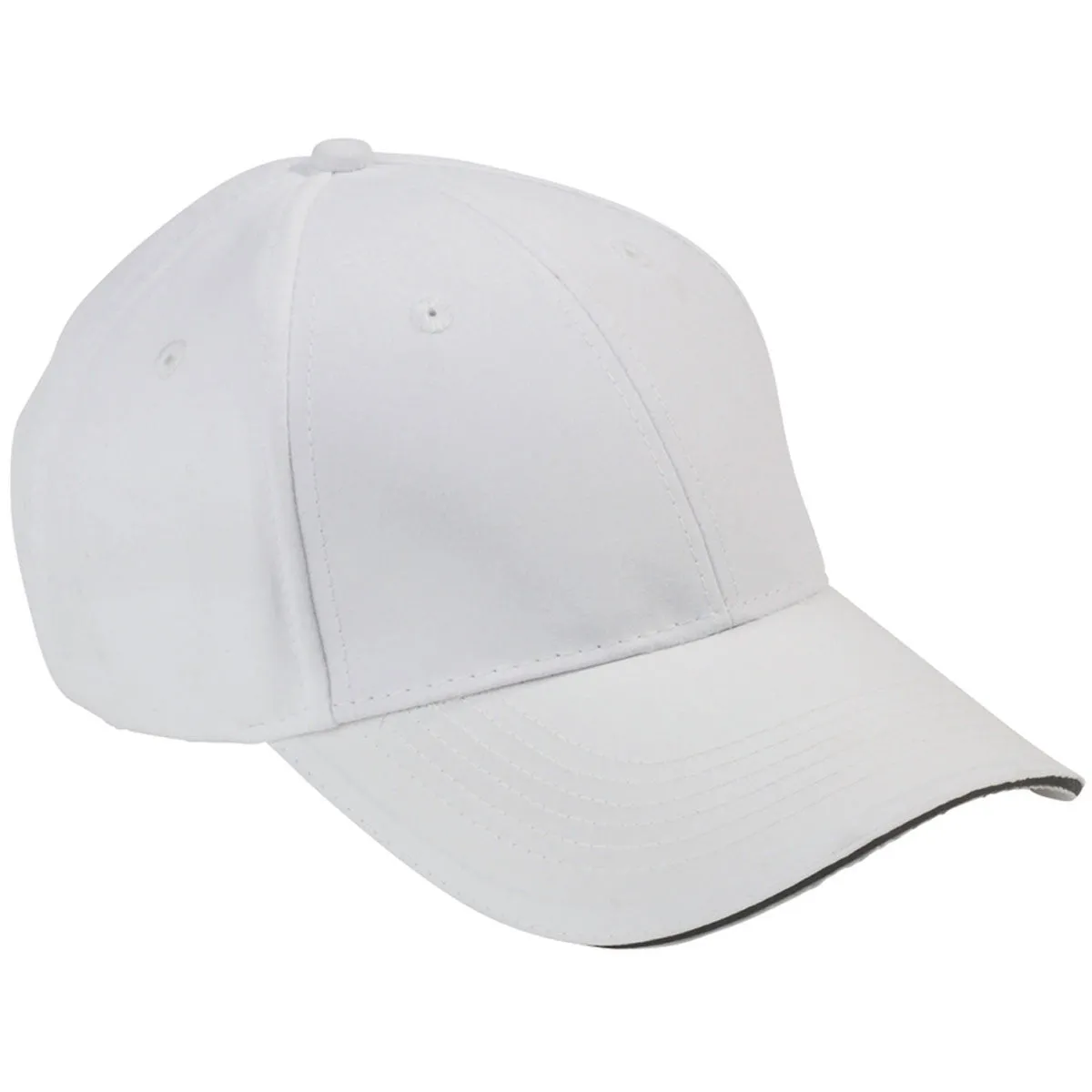 Adams Men's White/Black 6-Panel Mid-Profile Structured Moisture Management Cap