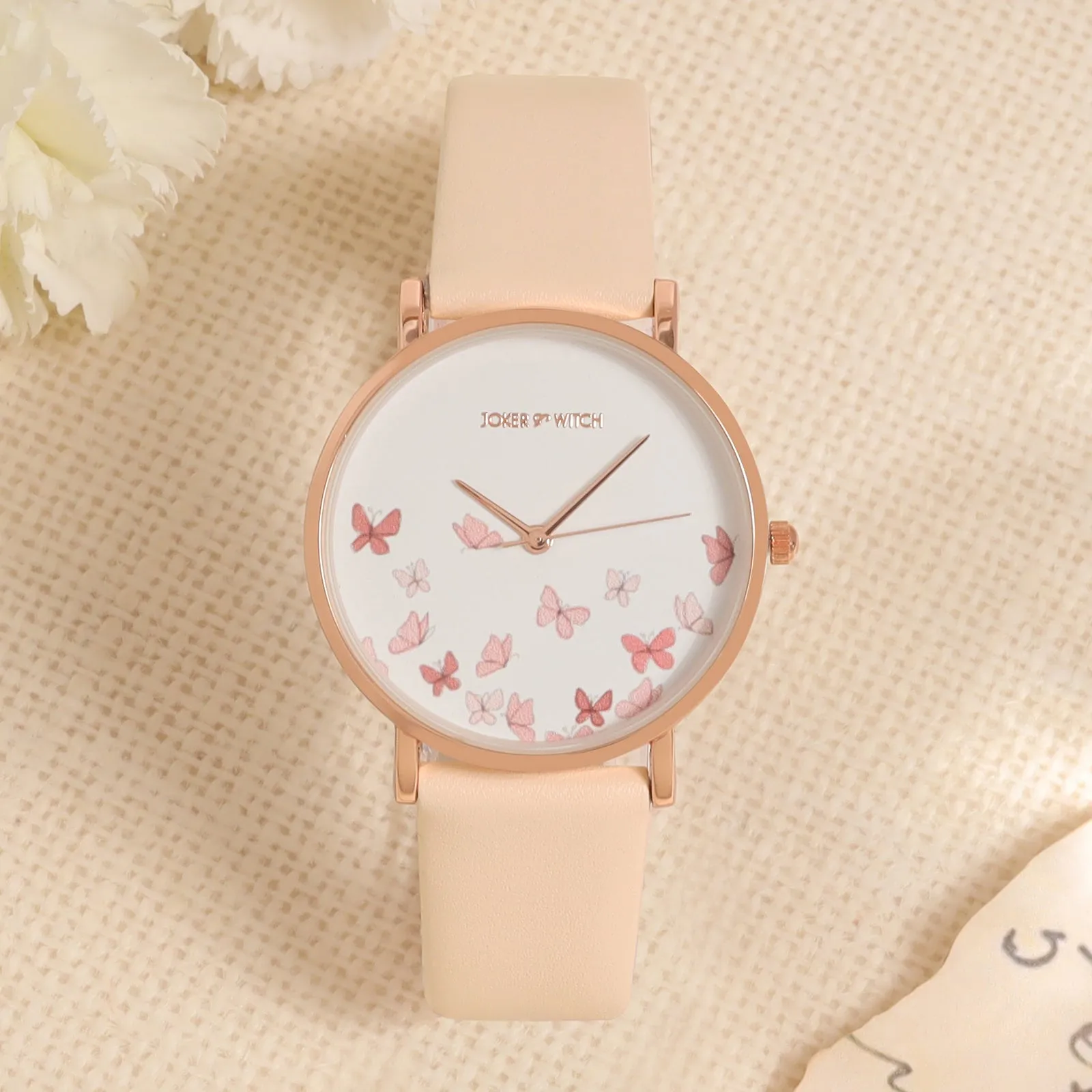 Ambrosia Beige PU Strap Watch