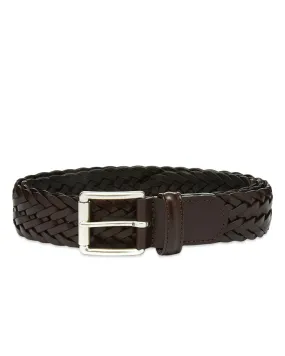 Anderson's Dark Brown Plaited Leather Belt