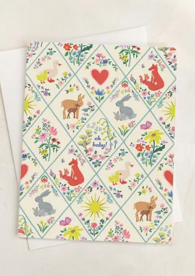 Animal Quilt Baby Card