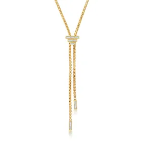 Baguette Diamond Bolo Necklace