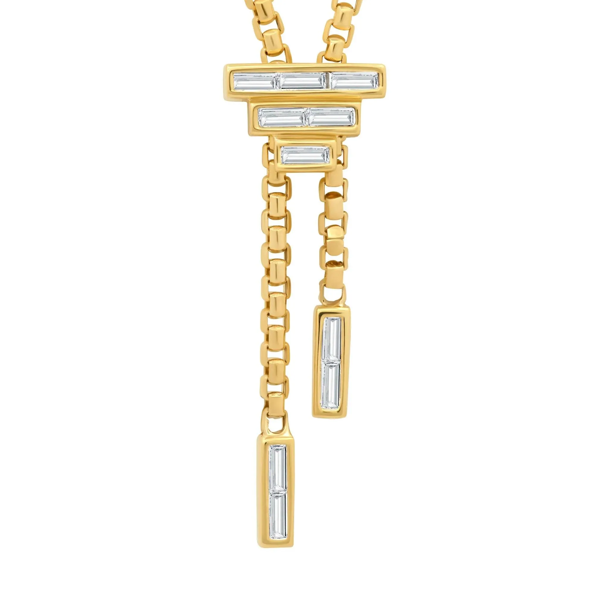 Baguette Diamond Bolo Necklace