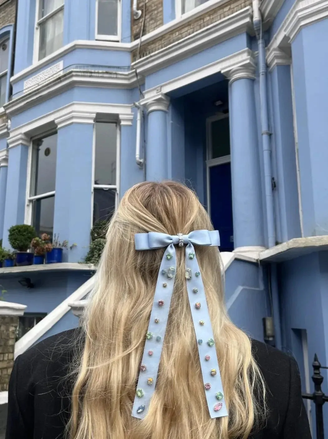 Bejeweled Hair Ribbon Bow