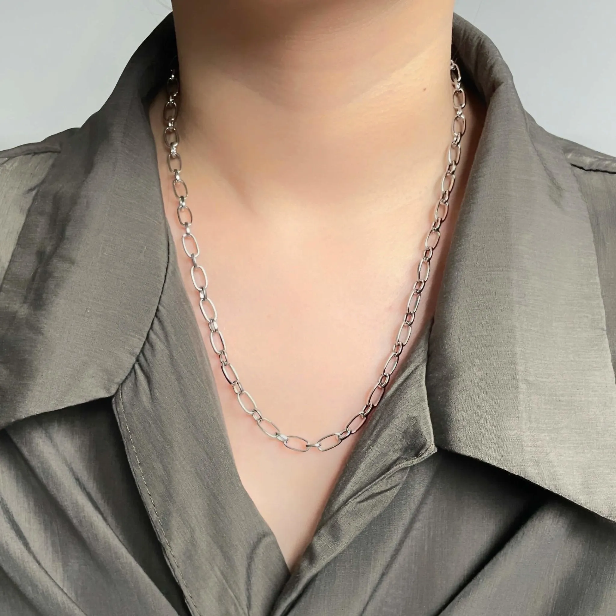 Belcher Chain Necklace Silver