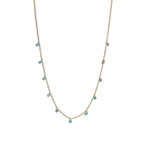 Blue Opal Dot Necklace