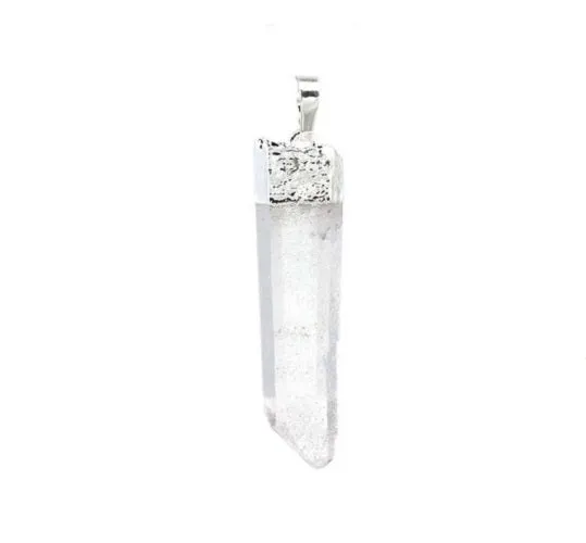 Blush Rose Quartz in Clear Point Pendant Necklace