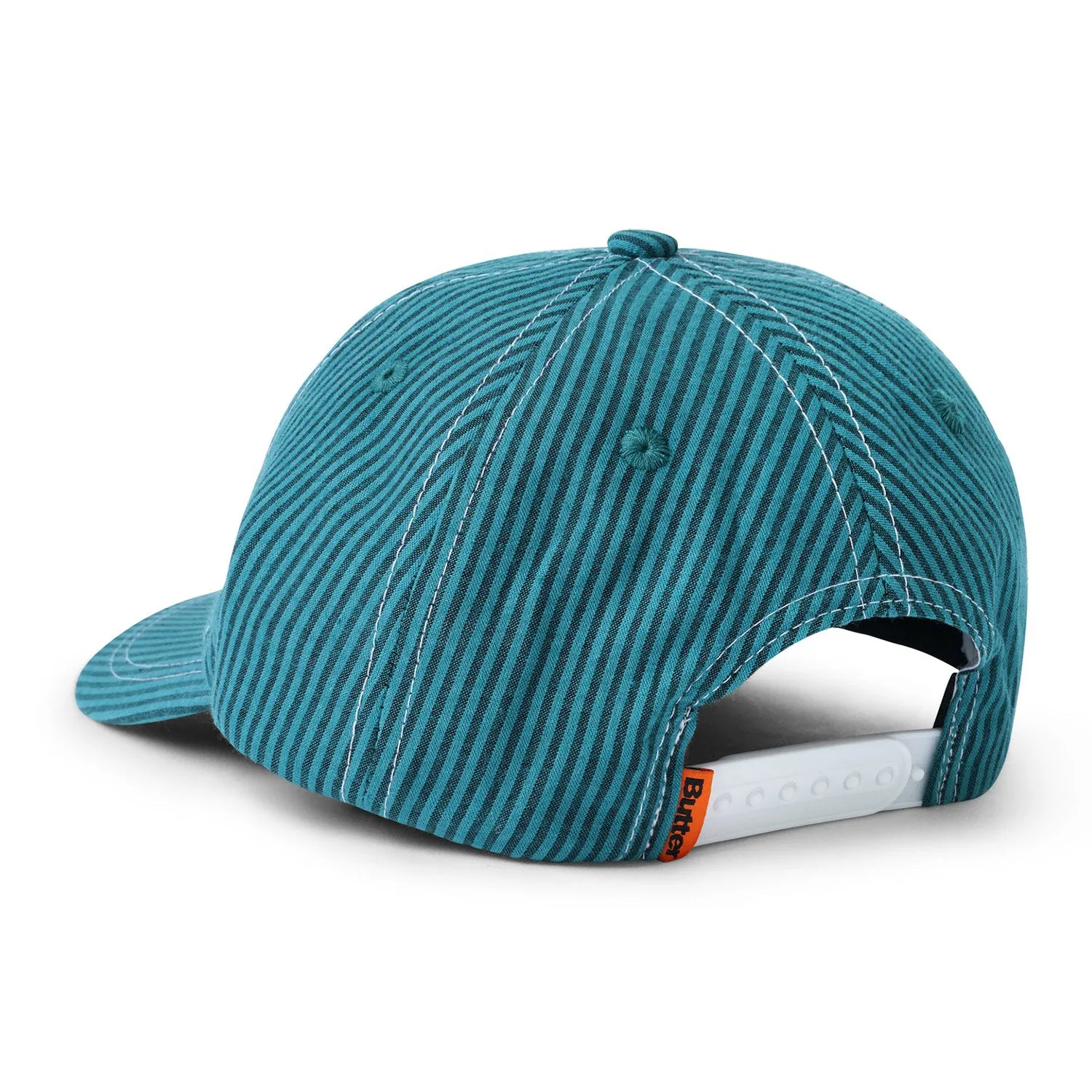 Butter Goods Seersucker 6 Panel Cap Dark Teal