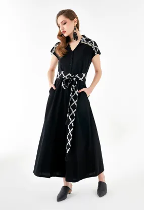 Cap Sleeve Belted Jumpsuit