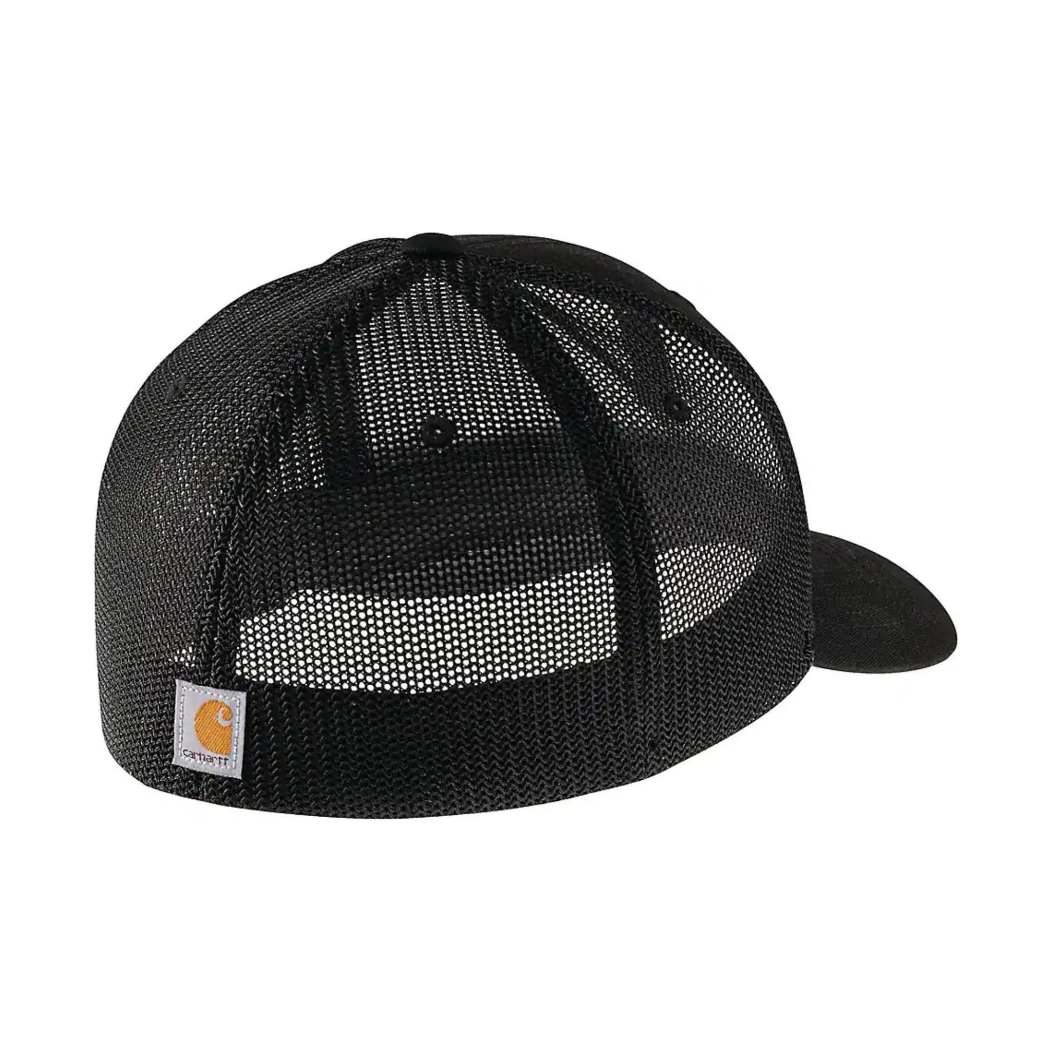 Carhartt Rugged Flex Fitted Canvas Mesh Back Logo Graphic Cap - Black