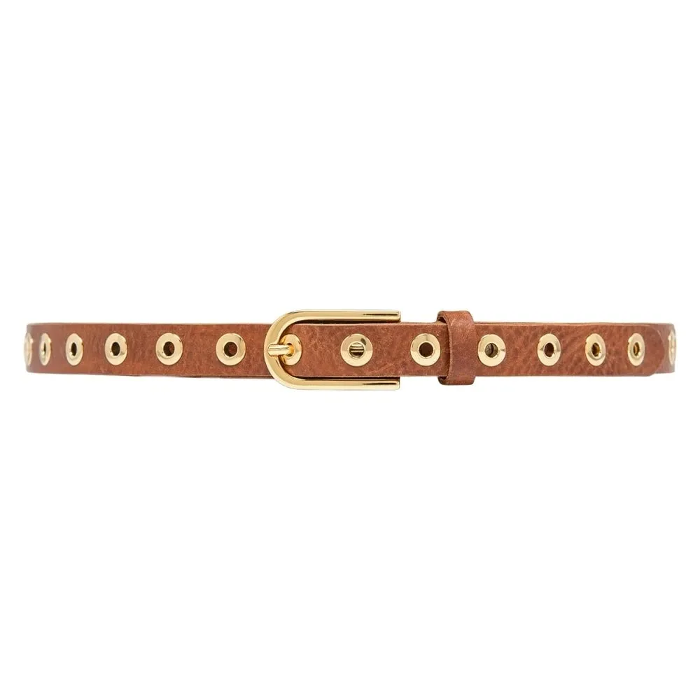 Depeche Narrow Leather Brown Belt