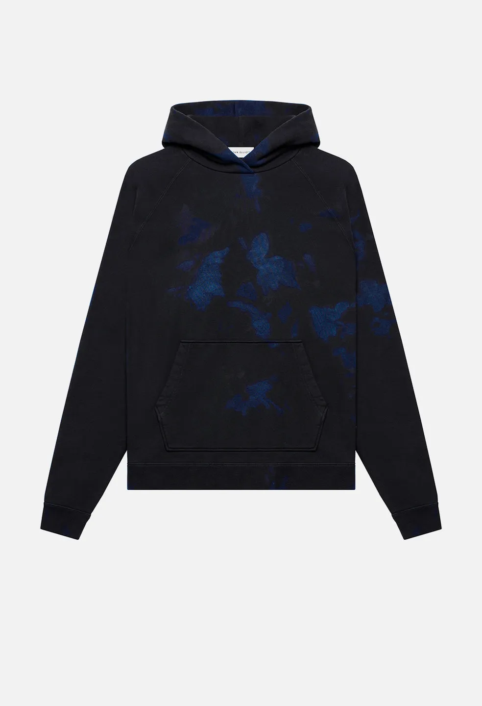 Double Dye Raglan Hoodie / Indigo X Black