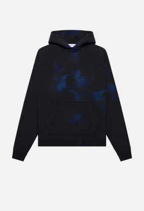 Double Dye Raglan Hoodie / Indigo X Black