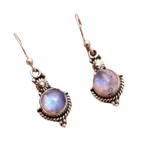 Ethnic Rainbow Moonstone Drop Earrings