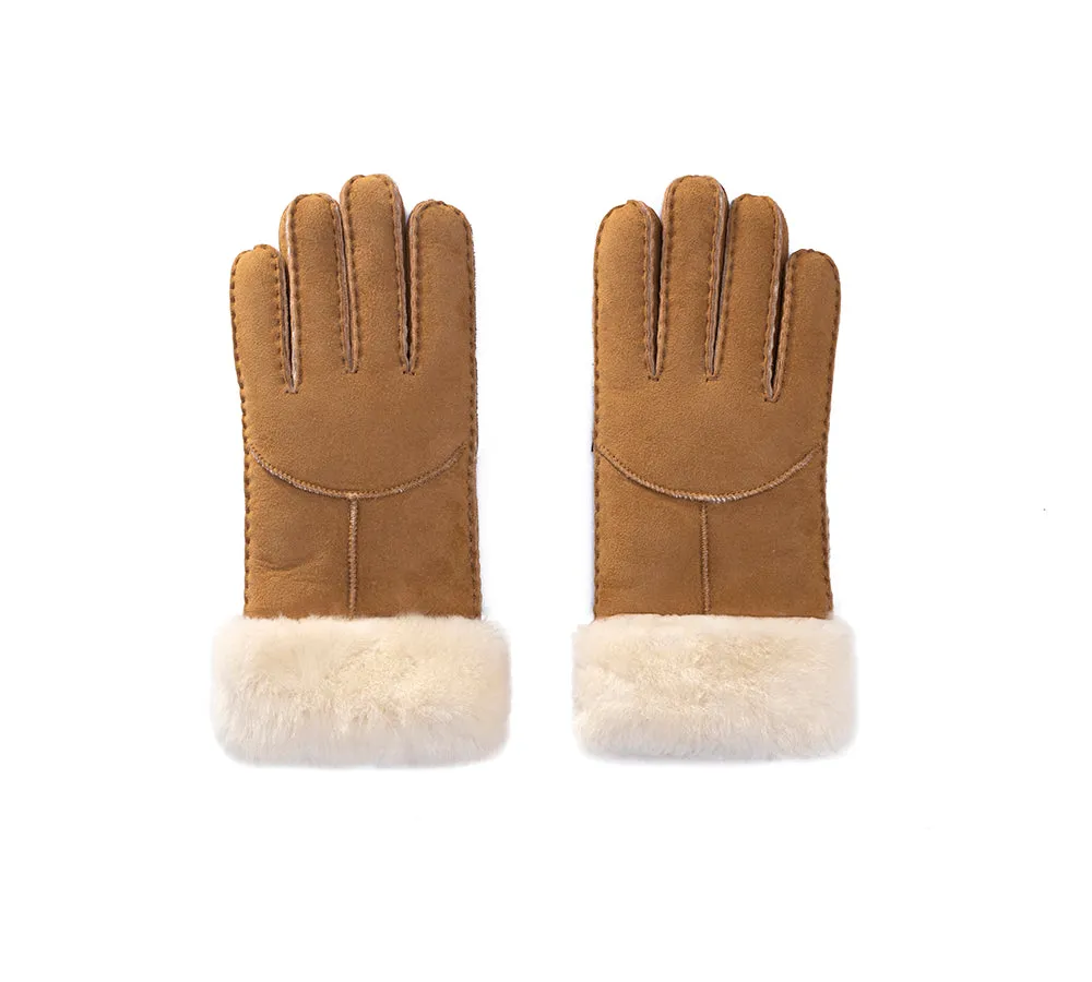 EVERAU Ladies Fluffy Sheepskin Wool Gloves Stacey