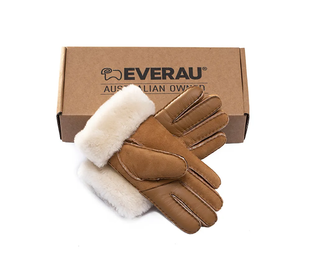 EVERAU Ladies Fluffy Sheepskin Wool Gloves Stacey