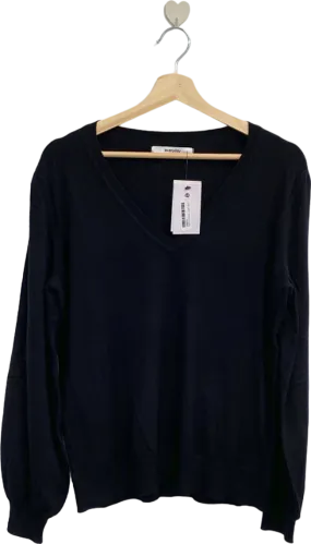 Everyday Black V-neck Sweater UK 10