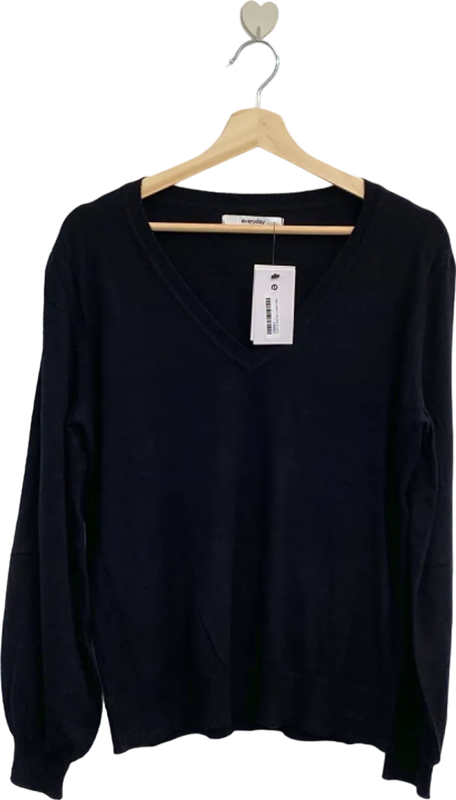 Everyday Black V-neck Sweater UK 10