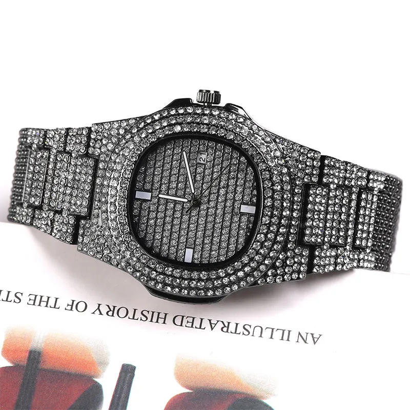 Full CZ Diamond Calendar Watch