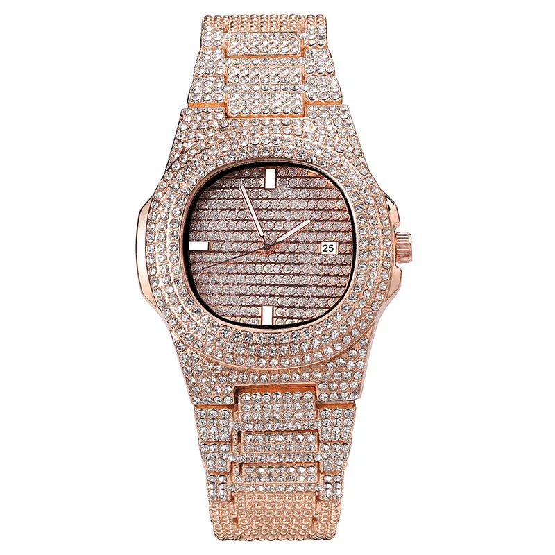 Full CZ Diamond Calendar Watch