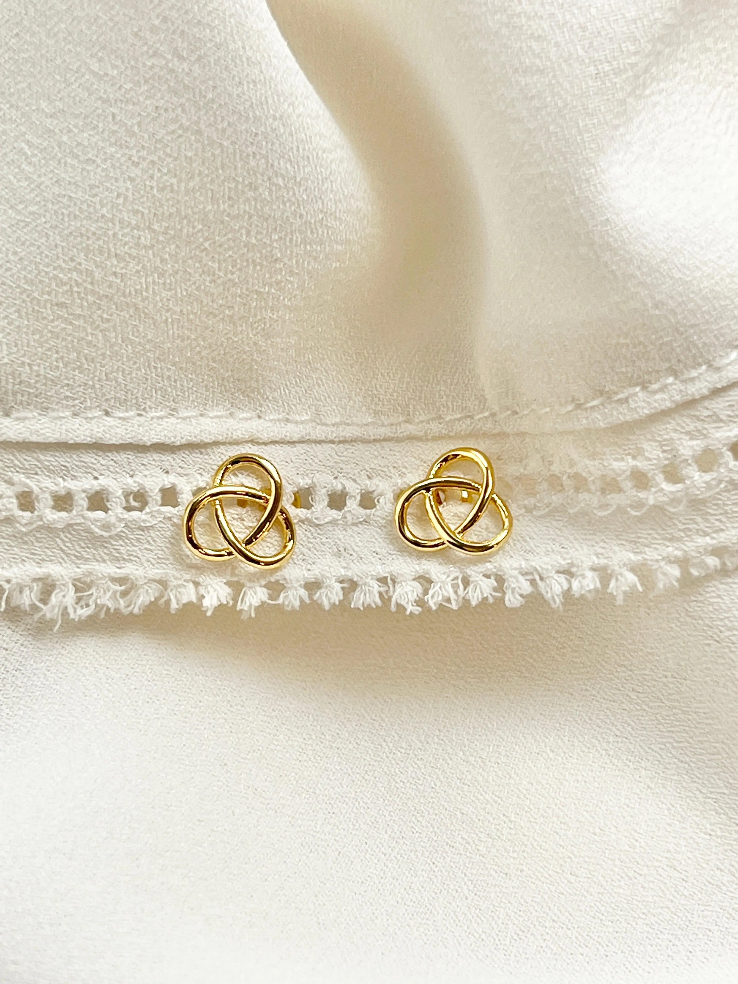 Goddess Trinity Knot Stud Earrings