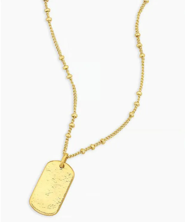 Gorjana Griffin Dog Tag Necklace - Gold