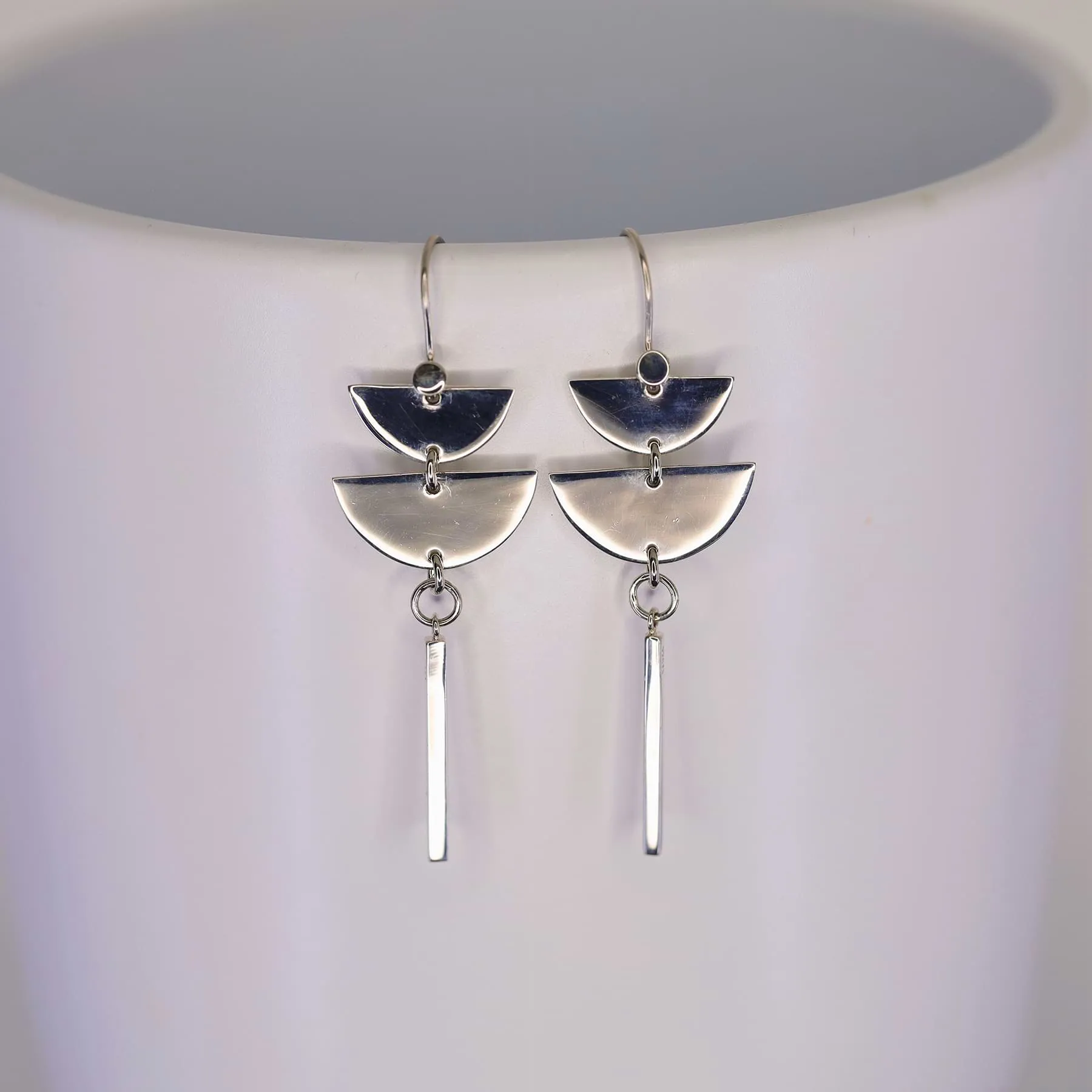 Half Moon Bay - Silver Half Moon Dangle Earrings