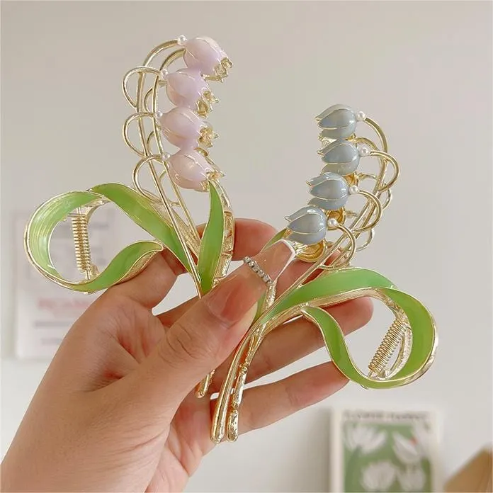 Lily of The Valley Mental Flower Hair Clip MK18668