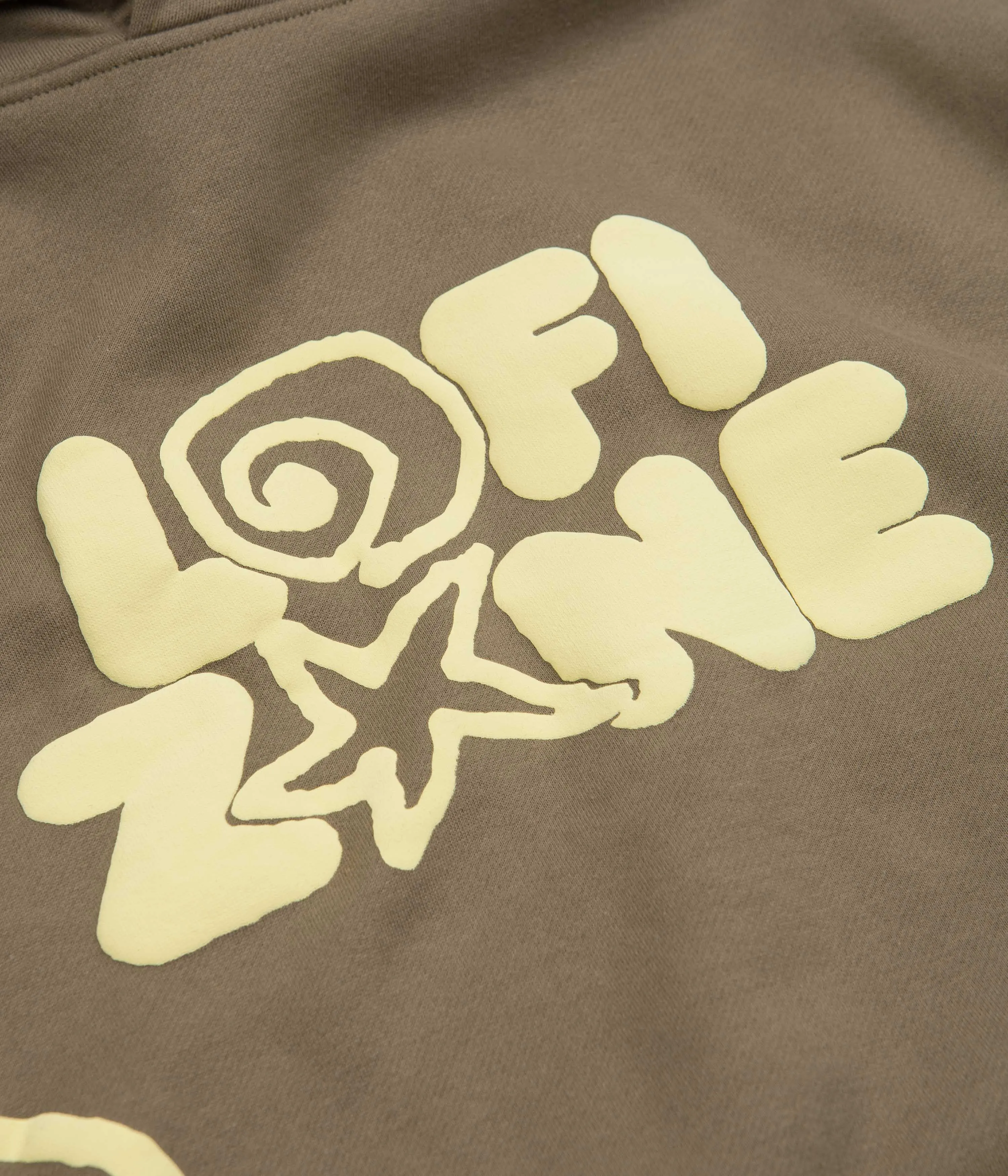 Lo-Fi All Over Shapes Hoodie - Washed Brown