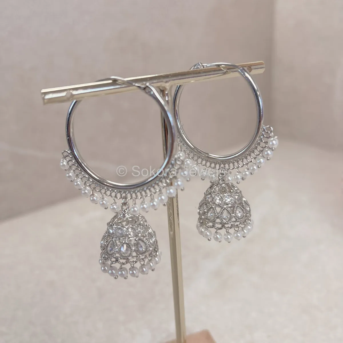 Melanie Jhumka Hoops - Silver