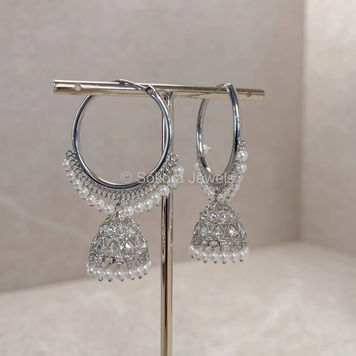 Melanie Jhumka Hoops - Silver