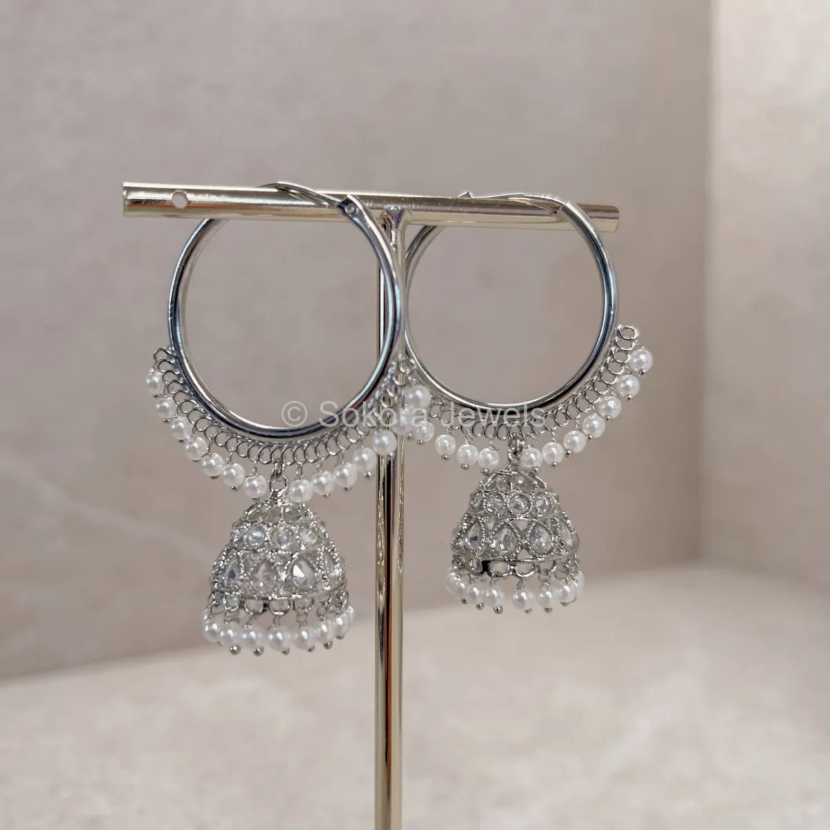 Melanie Jhumka Hoops - Silver