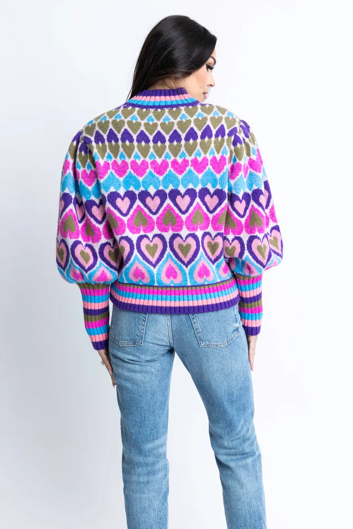 Multi Heart Novelty Sweater