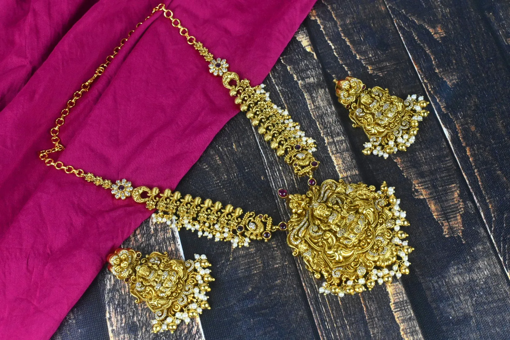 One Gram Gold Antique Laxmi Necklace By Asp Fashion Jewellery