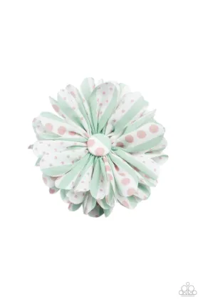 Paparazzi Hair Clip ~ Got A Good Thing GROWING - Green Polka Dot