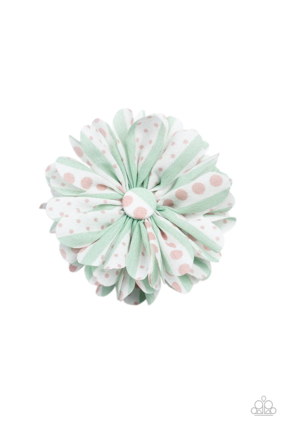 Paparazzi Hair Clip ~ Got A Good Thing GROWING - Green Polka Dot