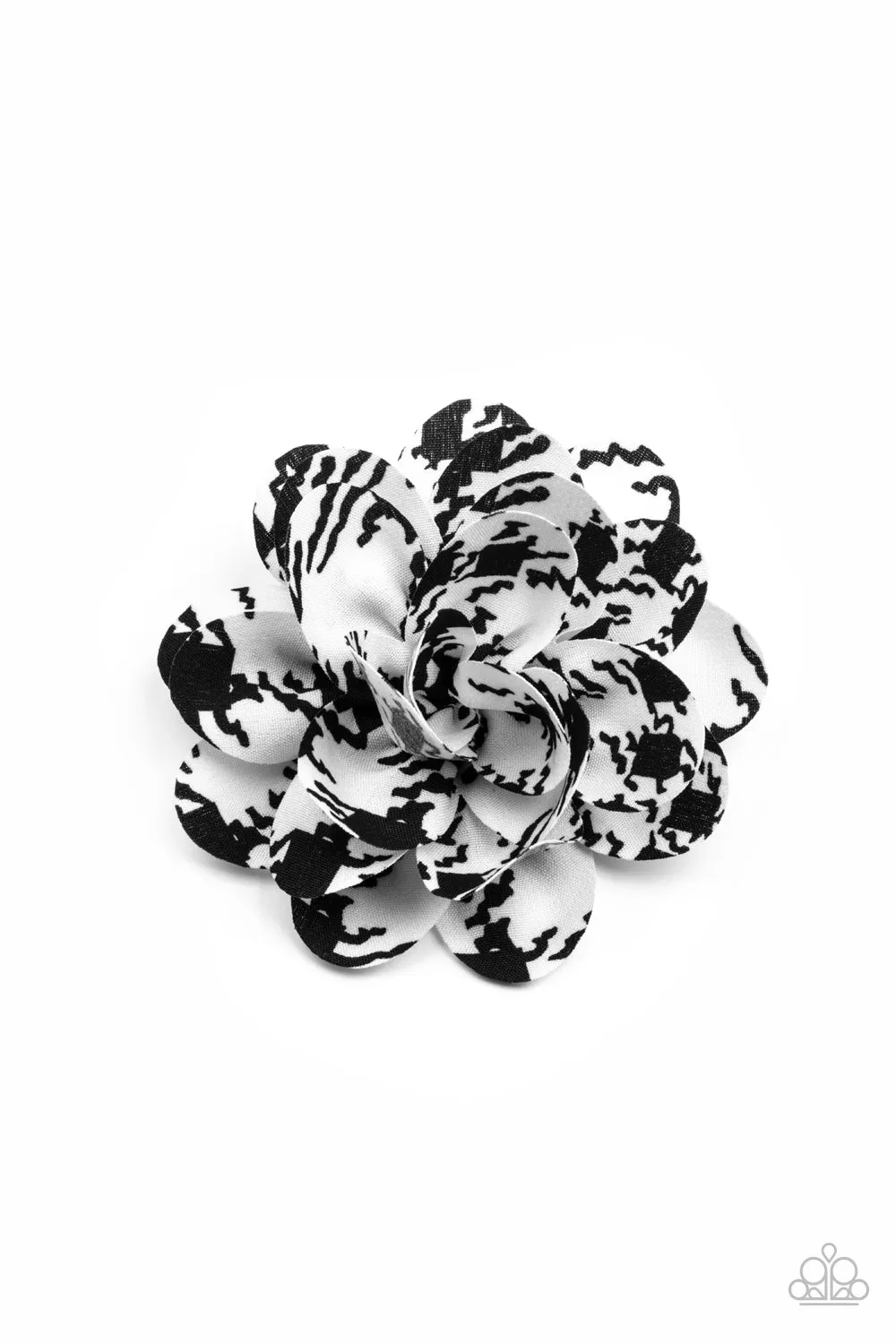 Paparazzi Hair Clip ~ Patterned Paradise - White and Black