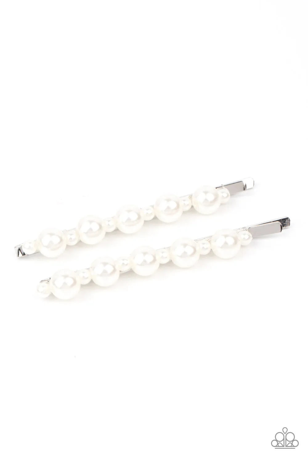 Paparazzi Hair Clip ~ Put A Pin In It - White Bobby Pins