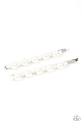 Paparazzi Hair Clip ~ Put A Pin In It - White Bobby Pins