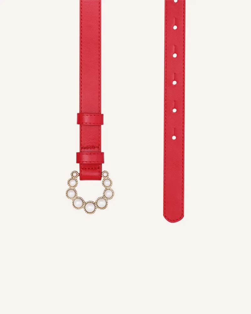 Pearl Red Slim Belt