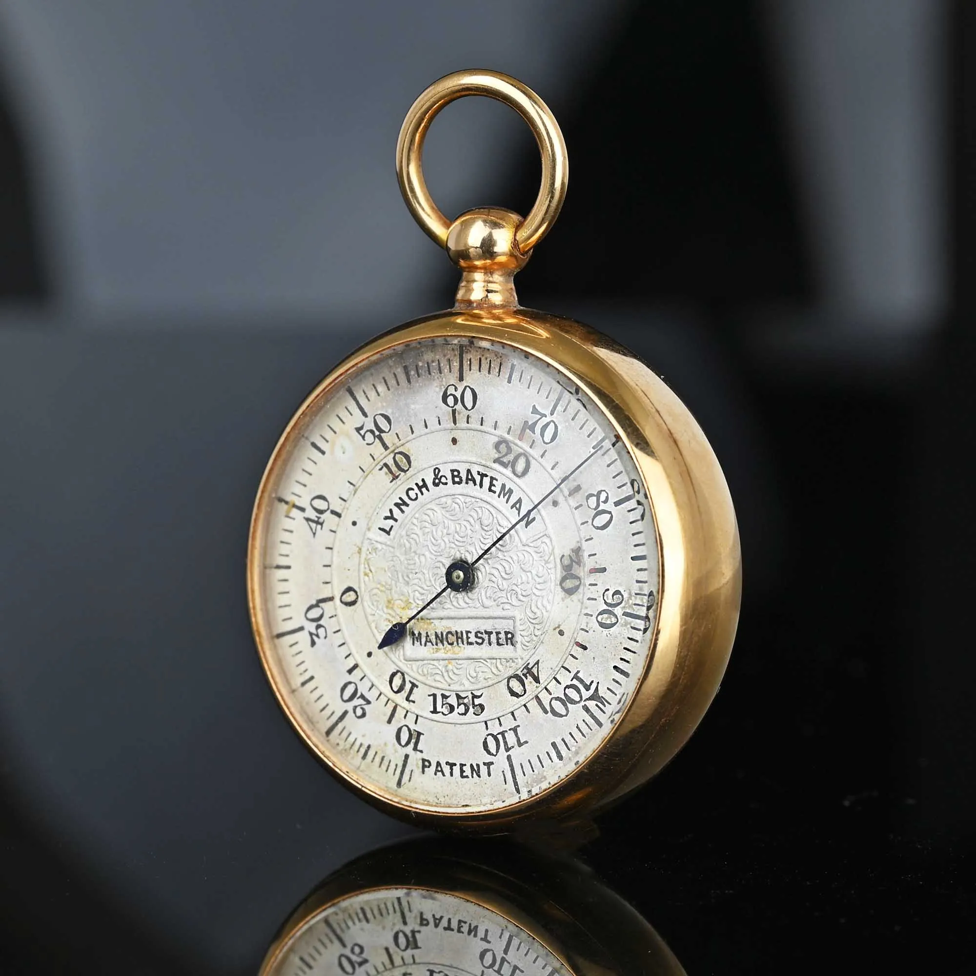 Rare 18K Gold Pocket Watch Thermometer Fob Pendant